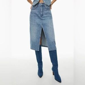 Aritzia Blue Denim Midi Skirt